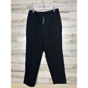 Lulus womens extra large black dress pants trousers flat front straight work new